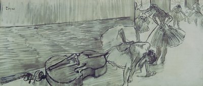 Ballet Preparations The Double Bass by Edgar Degas